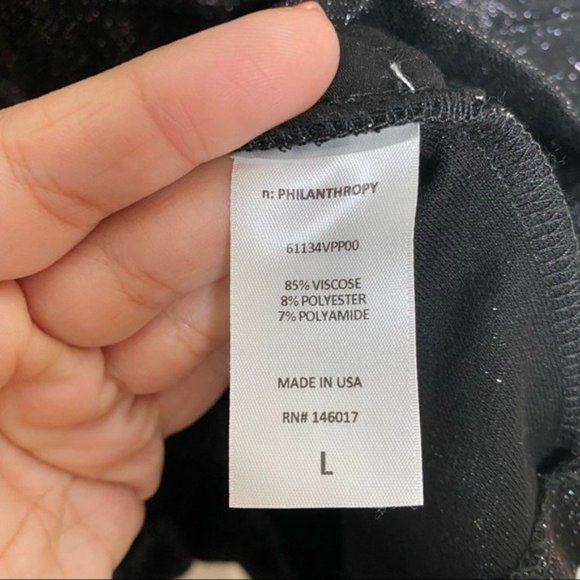 NWT n:Philanthropy Fire Sparkle Long-Sleeve Romper in Black - Picture 9 of 15